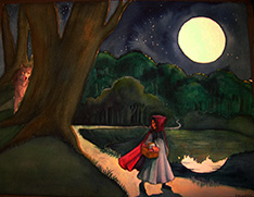 Little Red Ridinghood and the wolf!